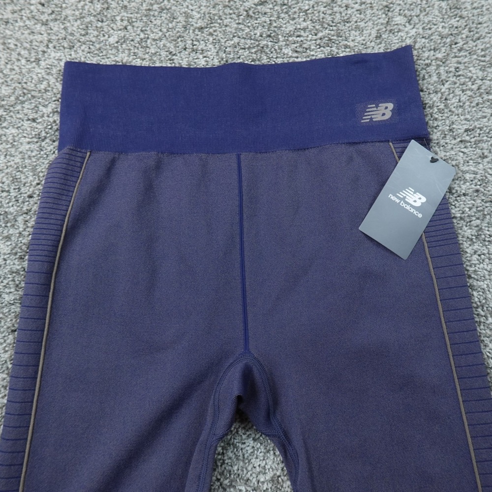 NEW New Balance Leggings Womens L Blue Seamless High Waist Yoga Pants Run Gym